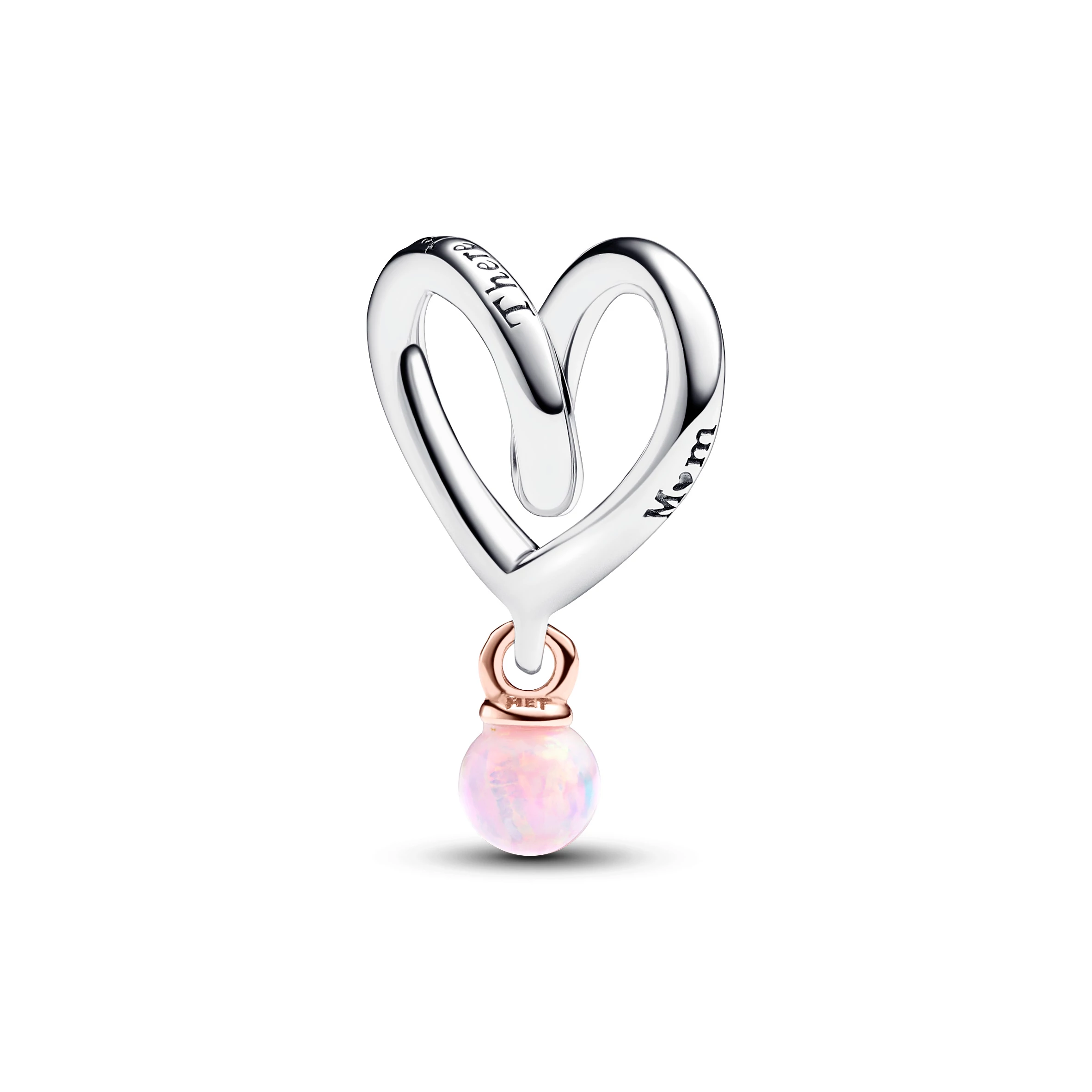 Pandora kéttónusú, tekert Anya szív charm- 783242C01