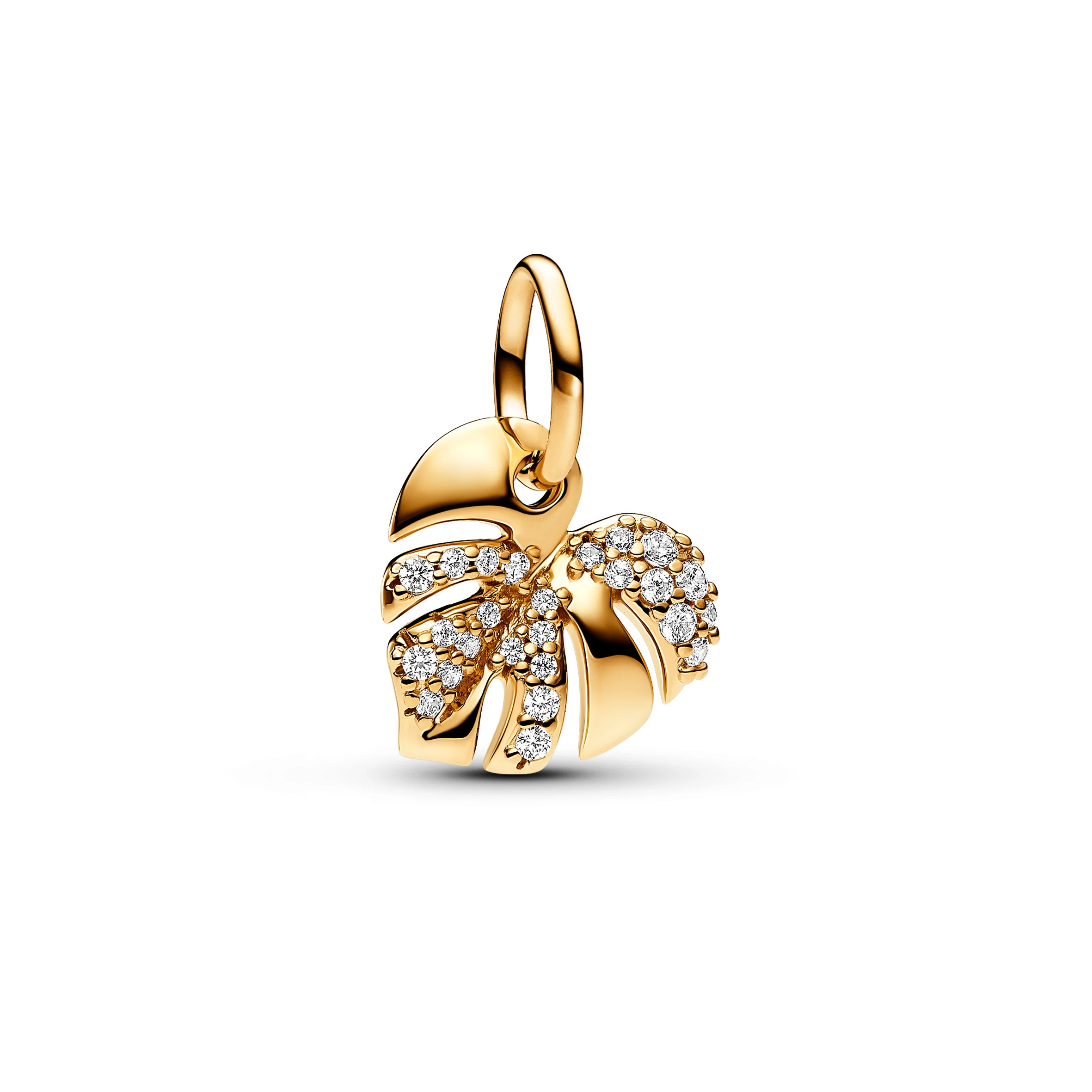 Pandora 14k aranyozott Monstera pálmalevél függő charm - 763349C01