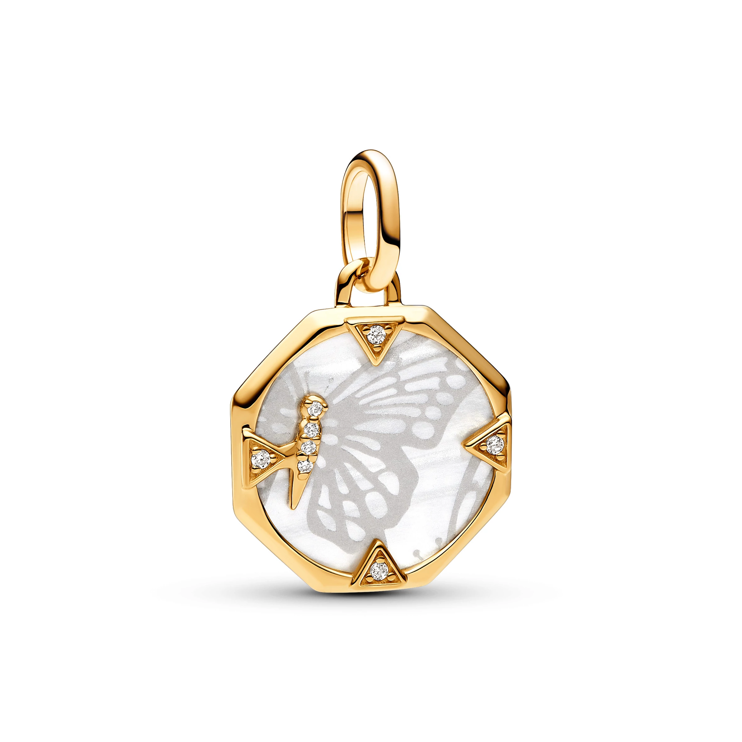 Pandora Me gyöngyházfényű 14k aranyozott pillangó medál - 763366C01