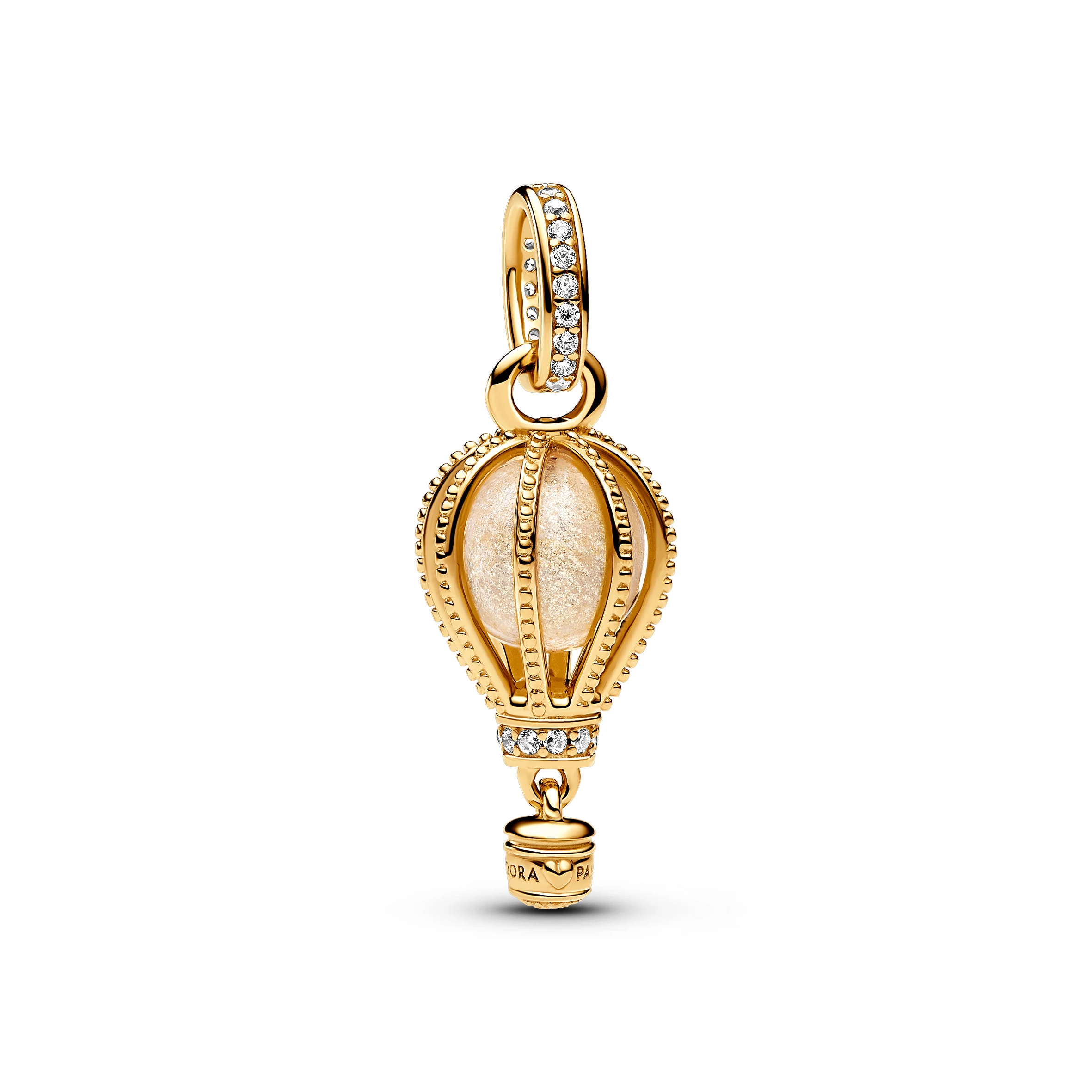 Pandora 14k aranyozott, muránói üveg hőlégballon függő charm - 769434C01
