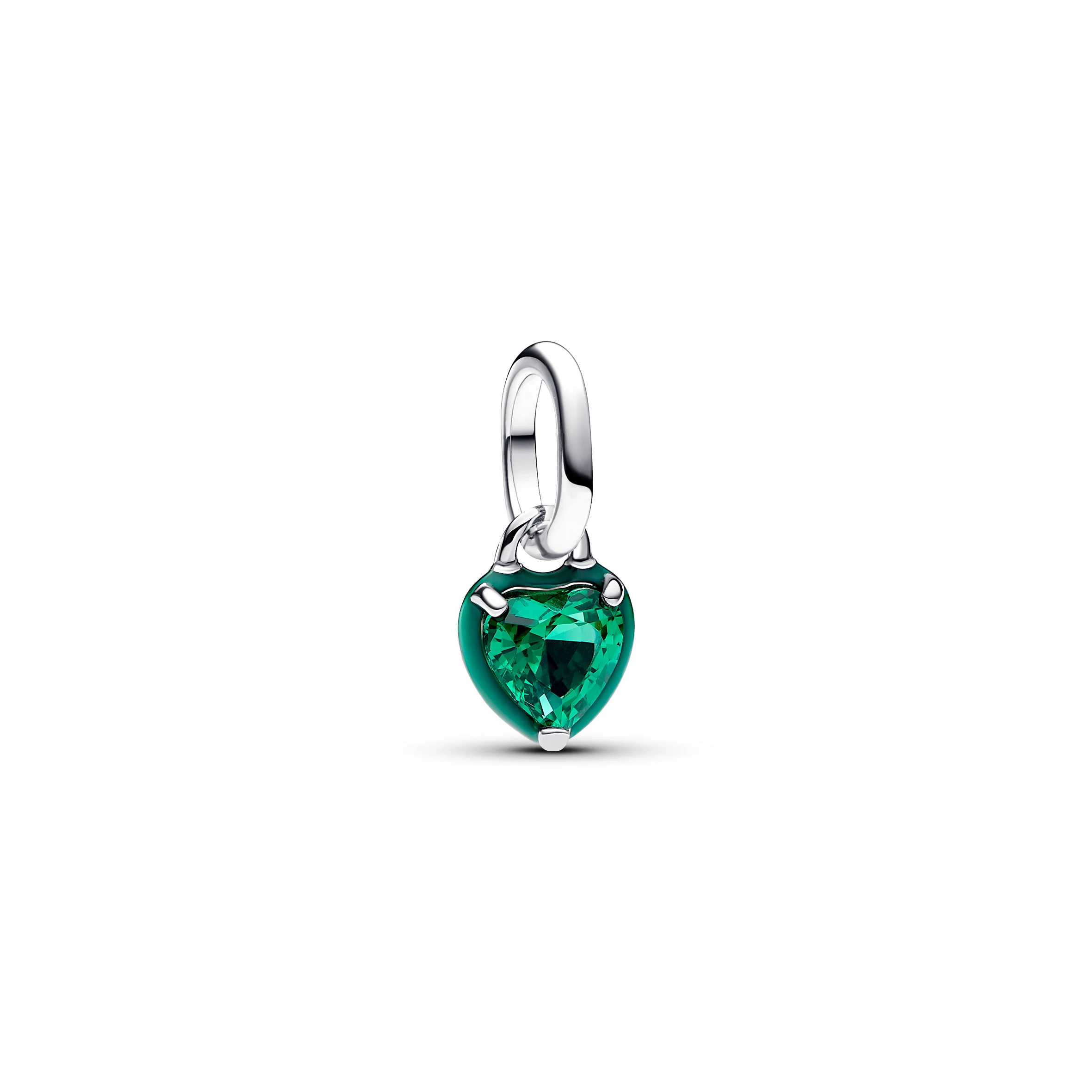 Pandora Me zöld kristály szív mini függő charm - 793042C03