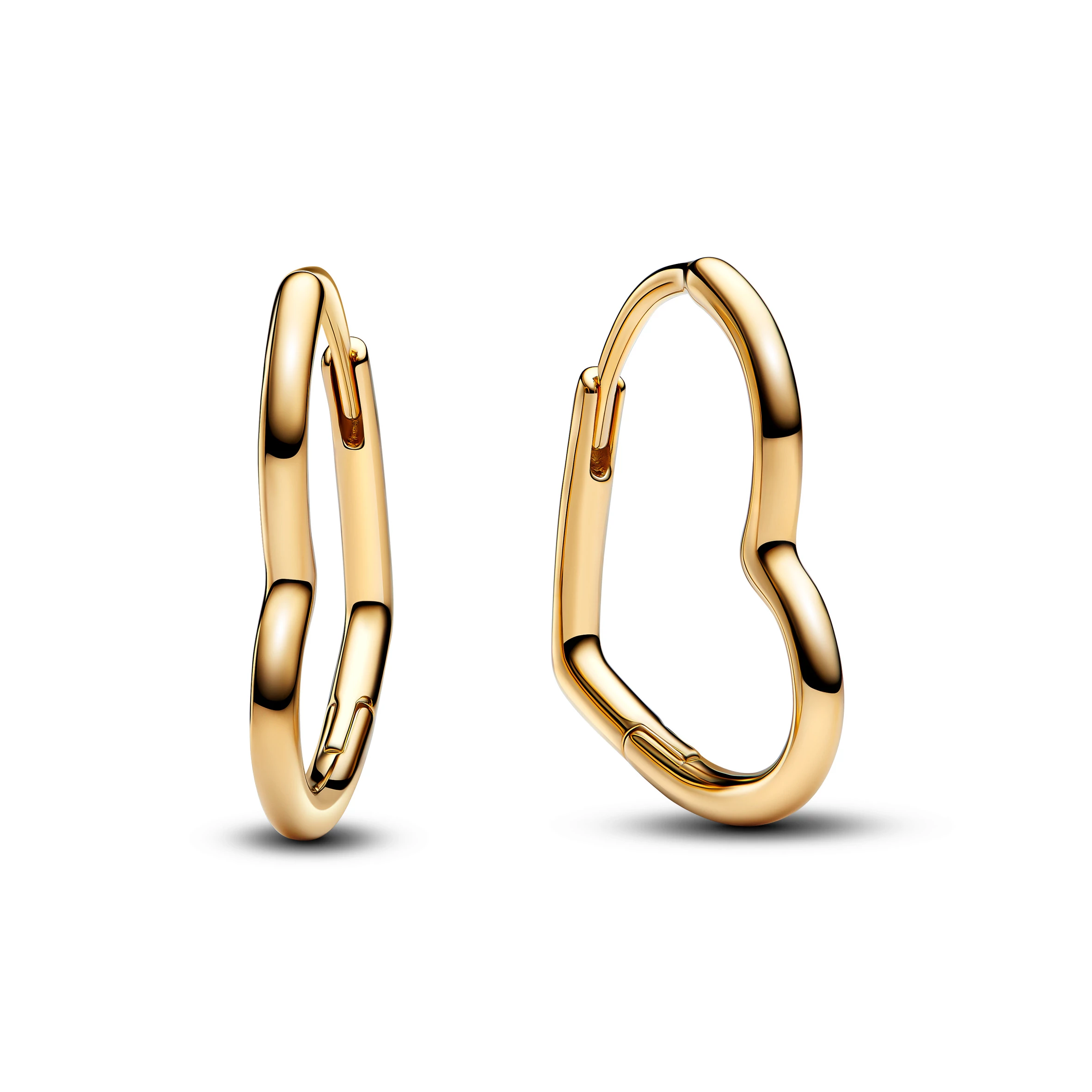 Pandora 14k aranyozott aszimmetrikus szív karika fülbevaló - 268307C00