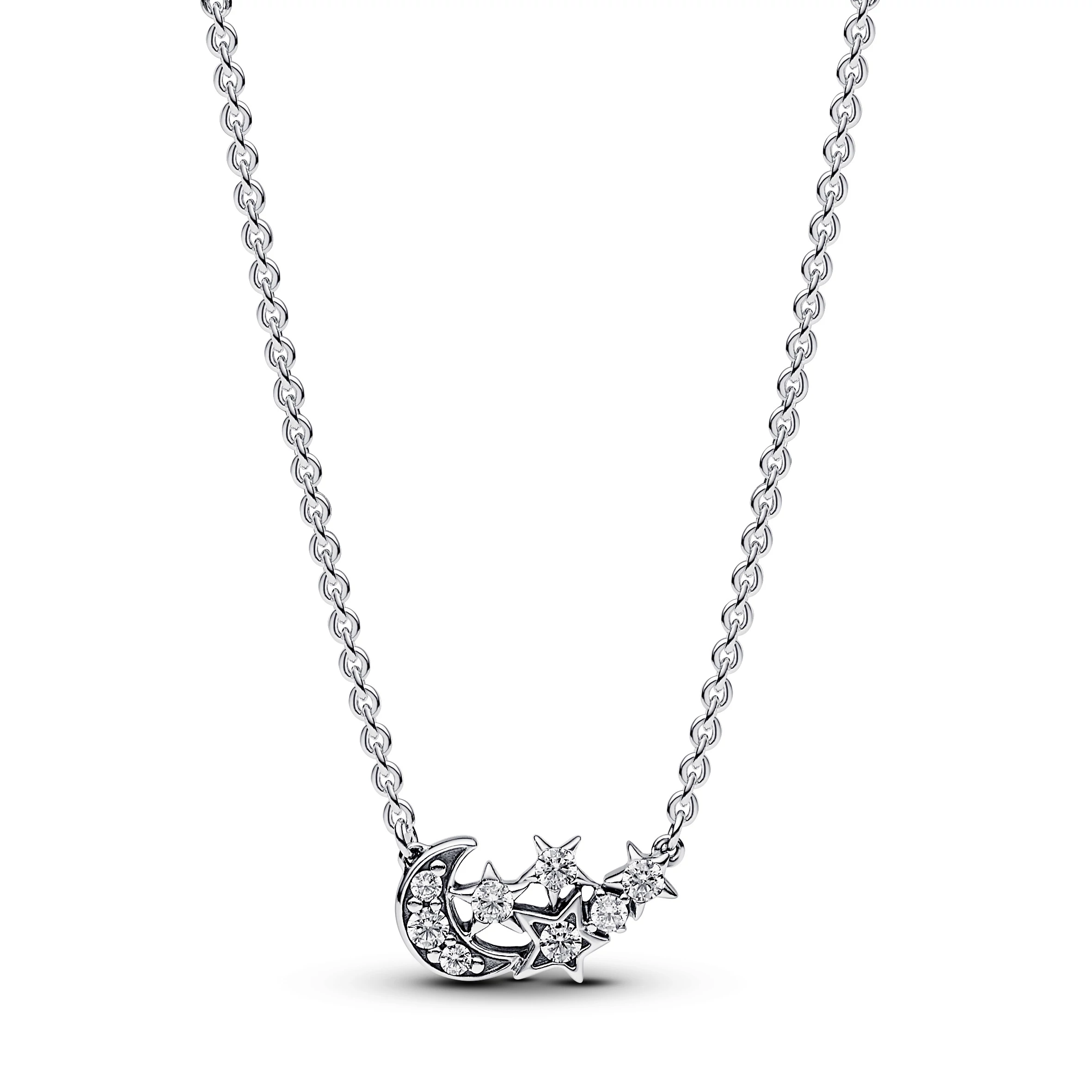 Pandora szikrázó félhold és csillagok nyaklánc 45 cm-es - 392991C01-45