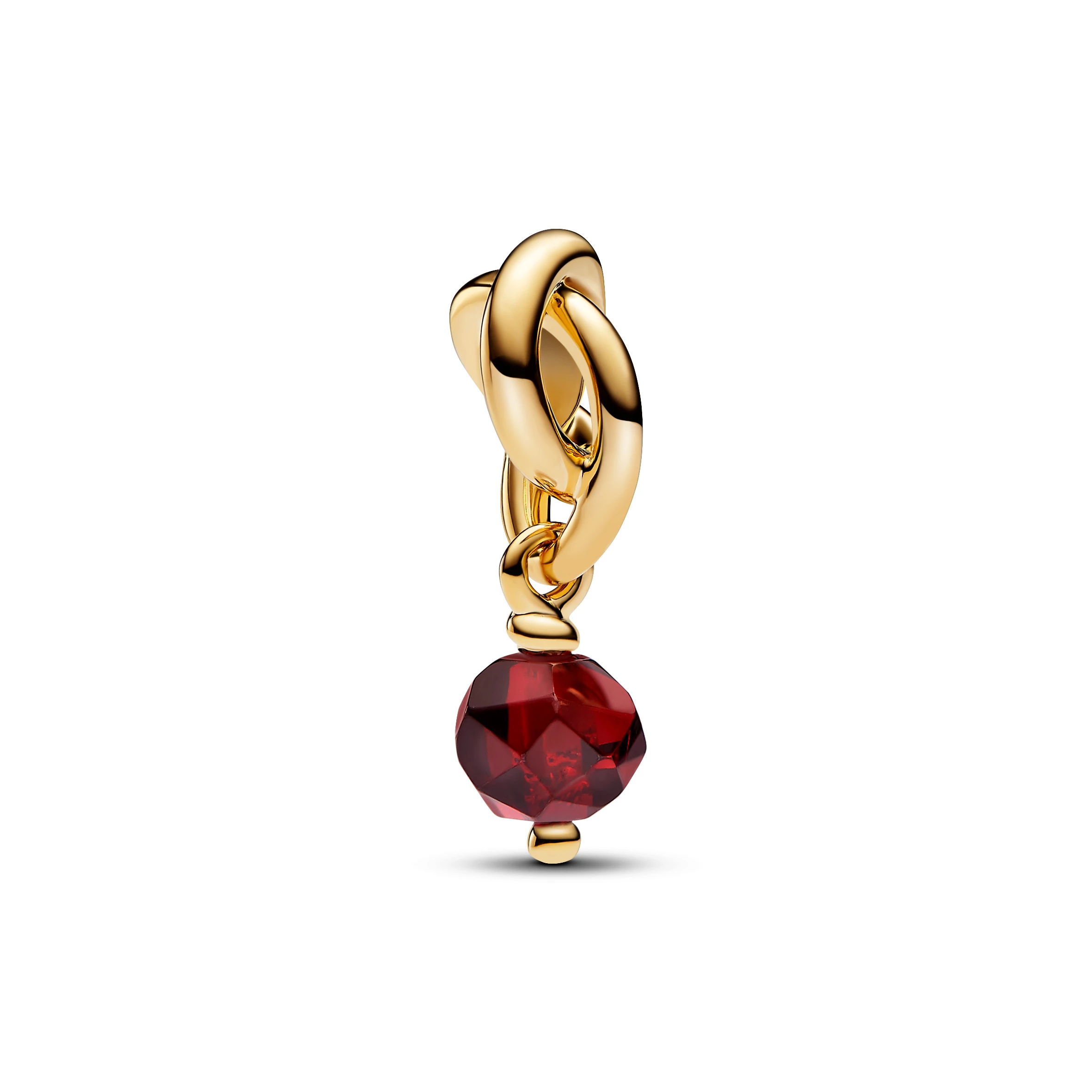 Pandora 14k aranyozott fazettált vörös örökkévalóság kör függő charm - 763462C01