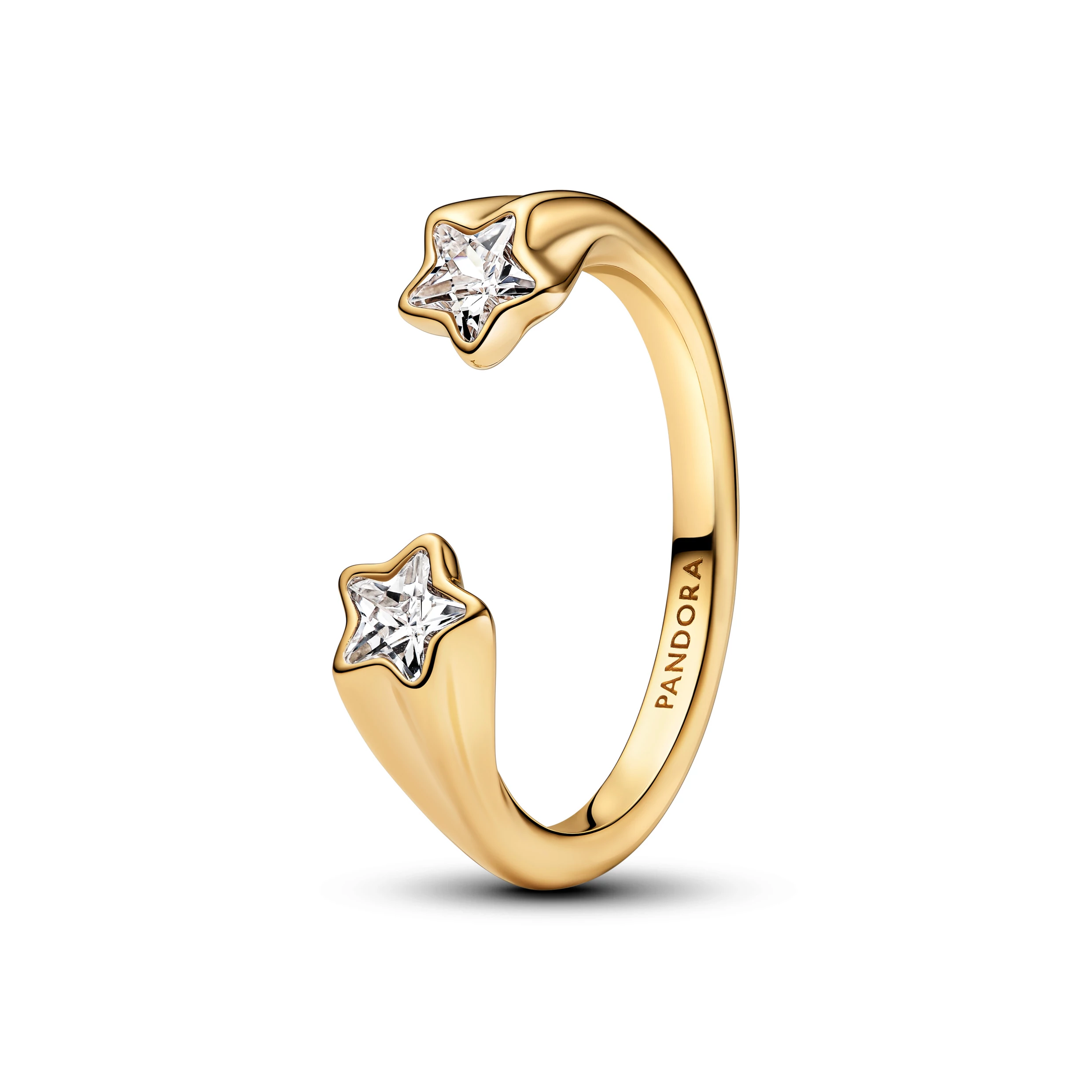 Pandora Hullócsillag 14k aranyozott nyitott gyűrű 52-es méret - 163582C01-52