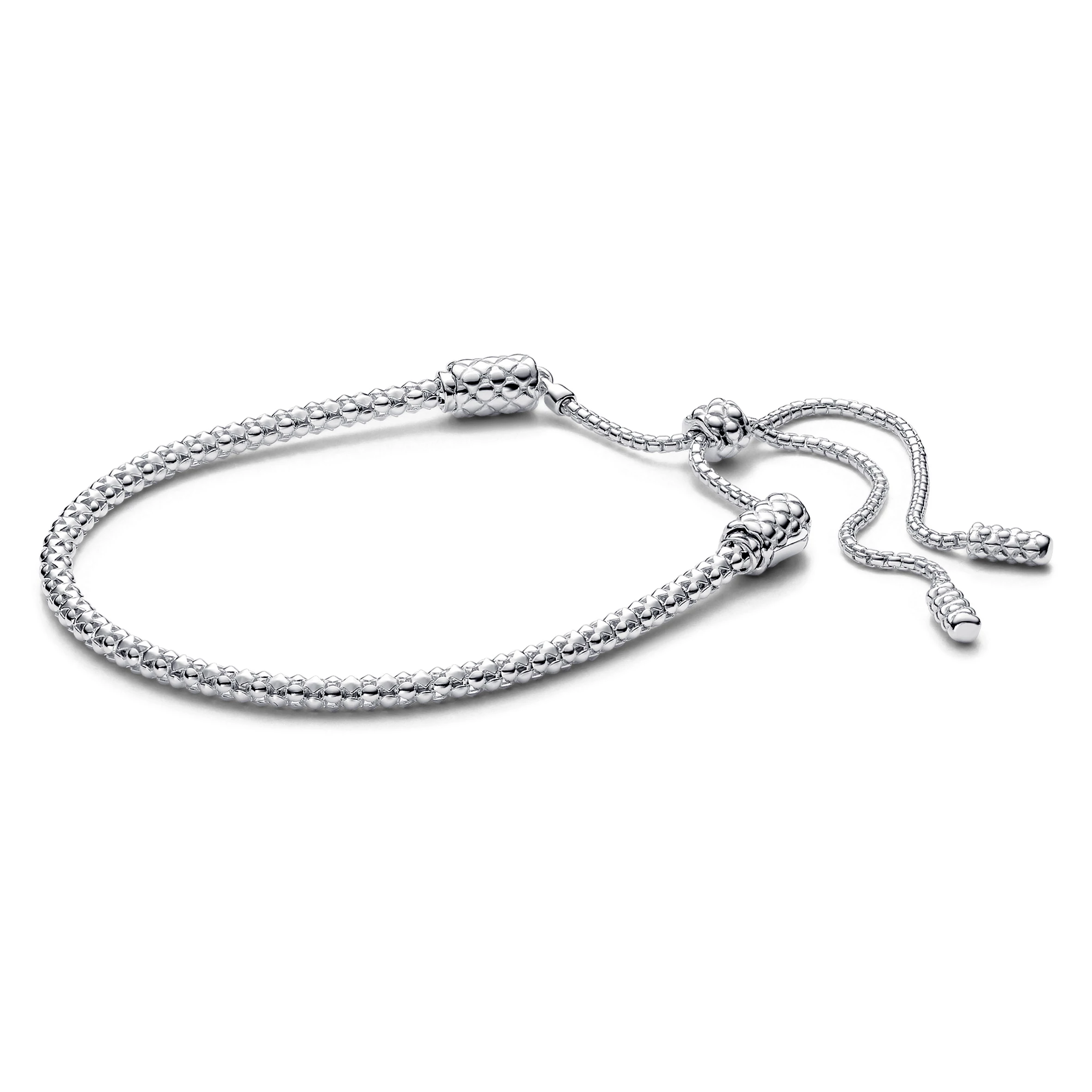 Pandora Moments csúsztatható záras szegecselt láncos karkötő 28 cm - 593090C00-2
