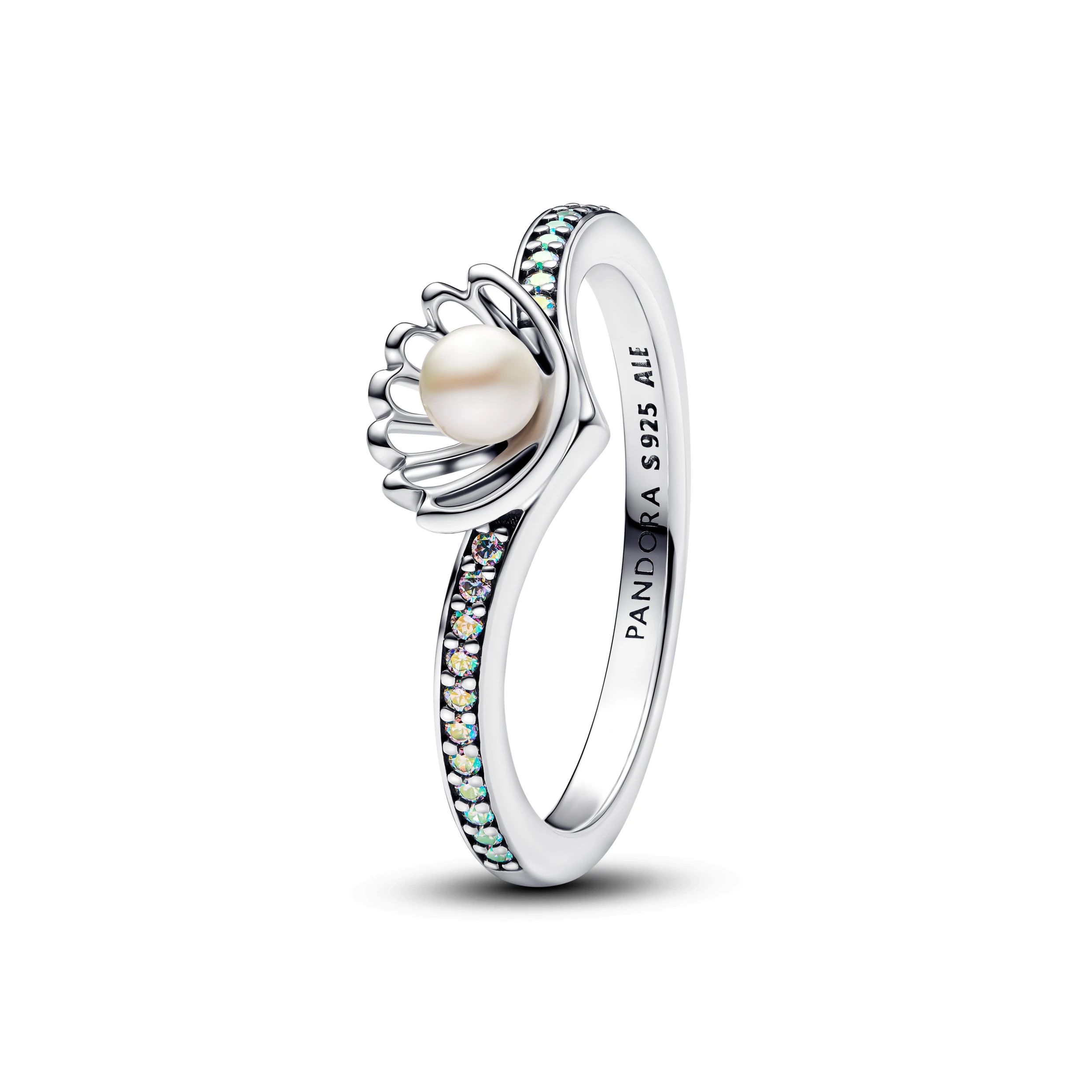 Pandora Disney Ariel hercegnő kagylója kezelt édesvízi tenyésztett gyöngyös gyűrű 50-es méret - 193654C01-50