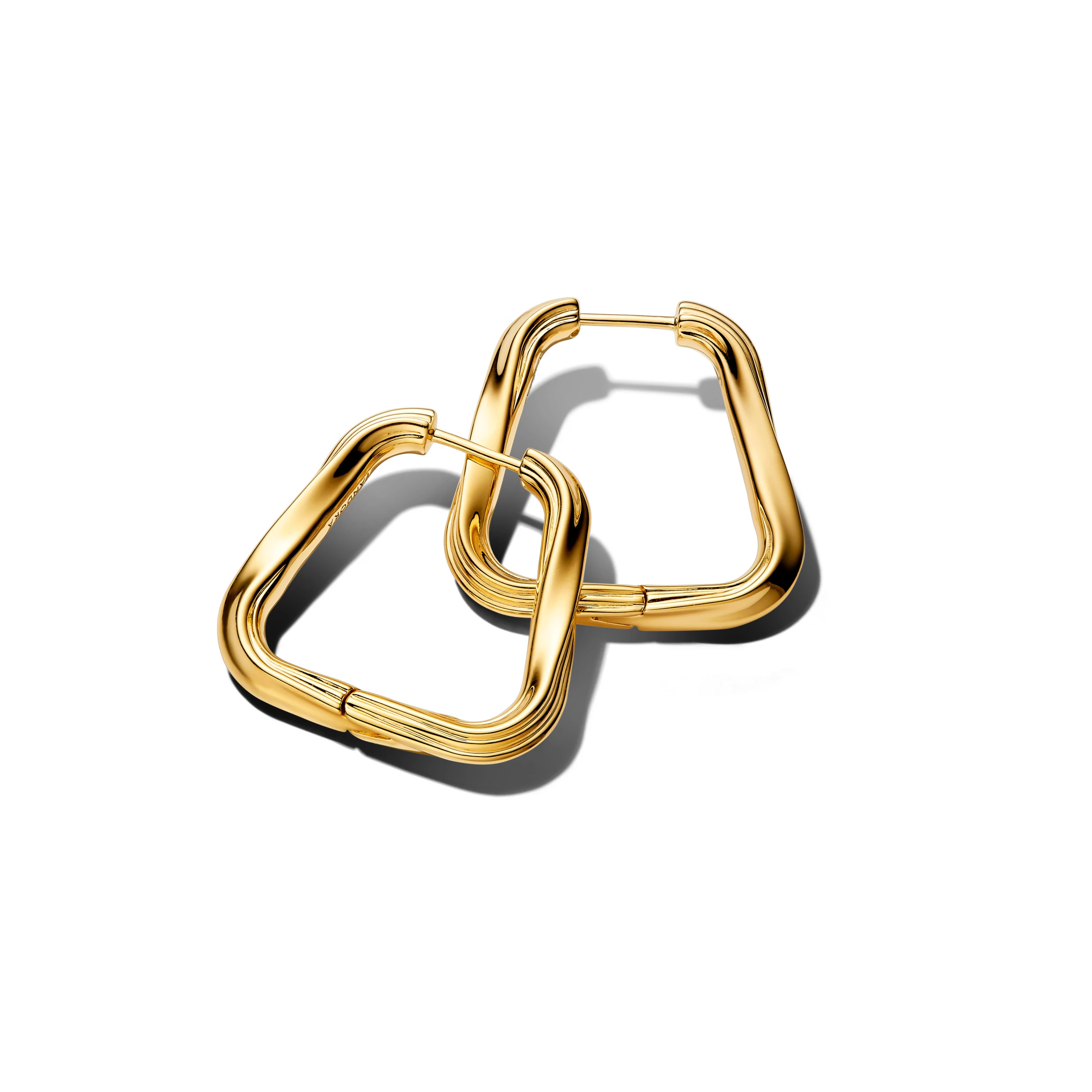 Pandora 14K aranyozott Csavart háromszög nagy karika fülbevaló - 263876C00