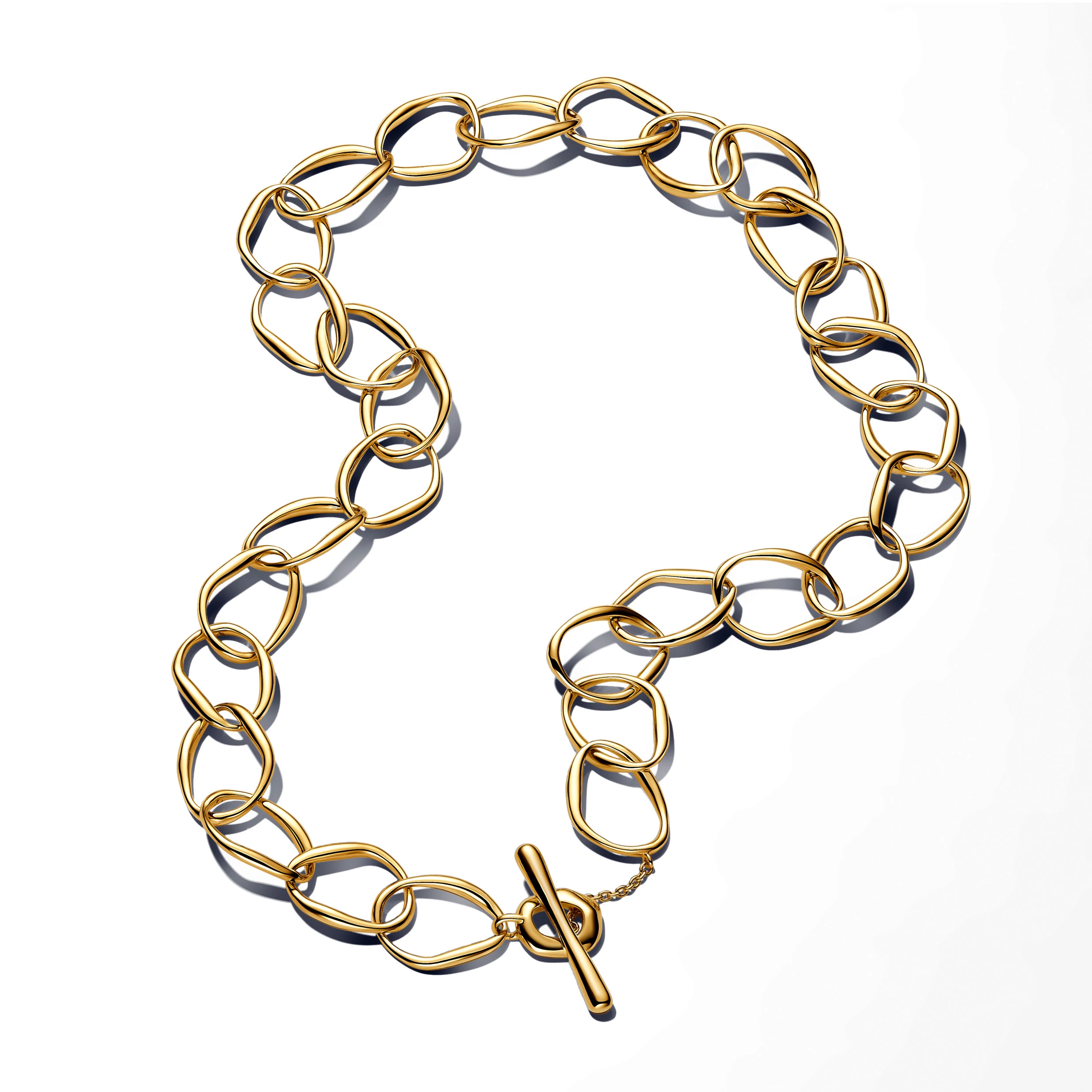 Pandora 14K aranyozott organikus formájú szemes nyaklánc - 363881C00-45