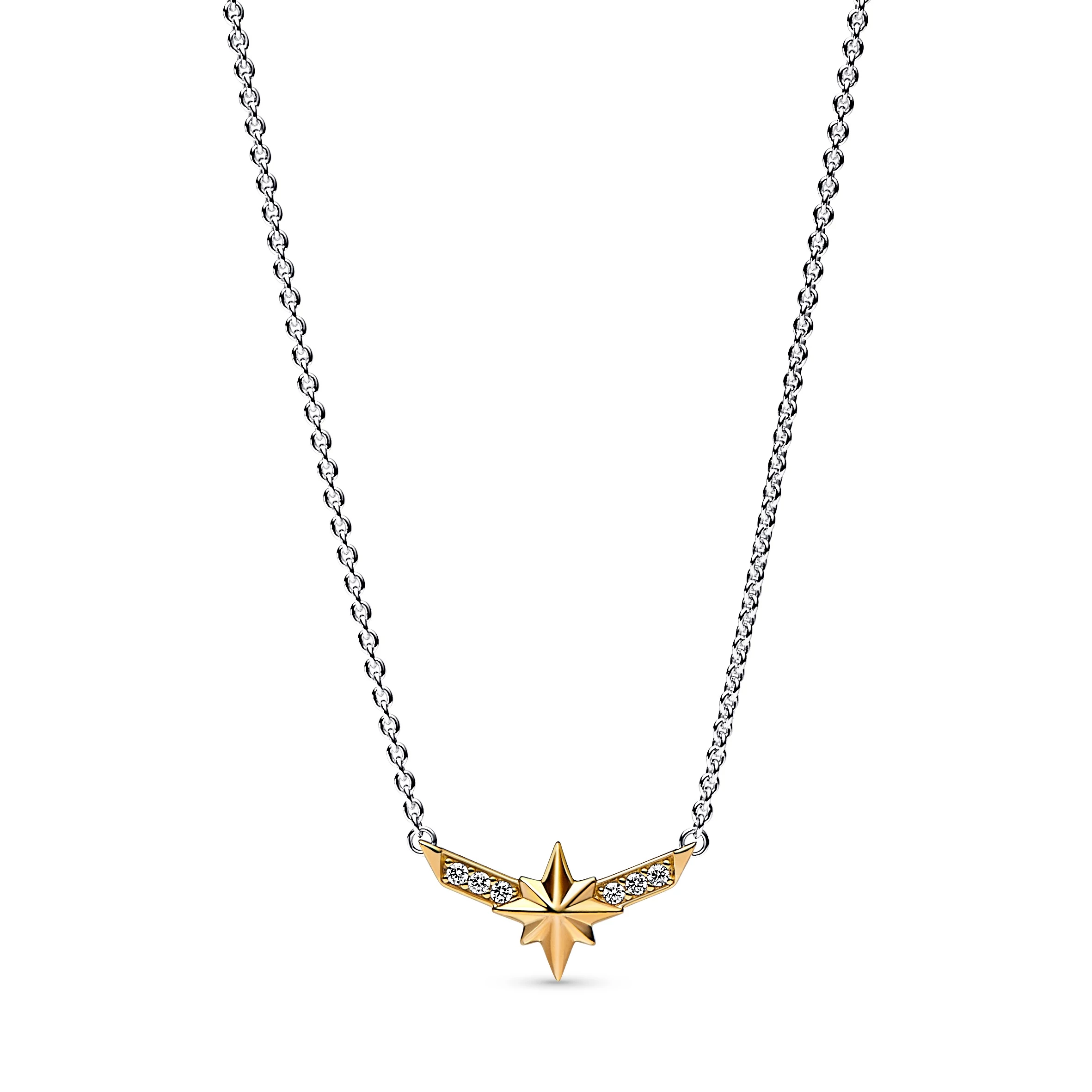Pandora Marvel kapitány ezüst és 14k aranyozott nyaklánc cirkóniával - 362745C01-50