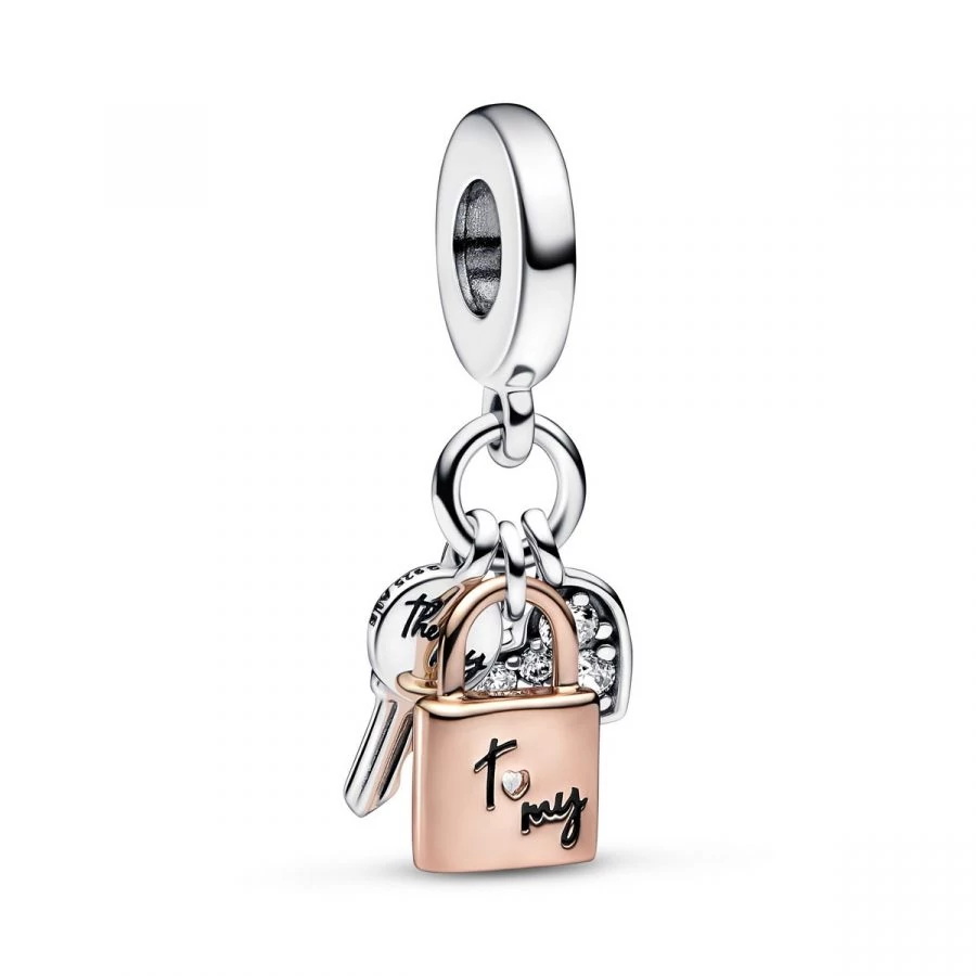 Pandora szerelemlakat, kulcs és szív függő charm - 782506C01