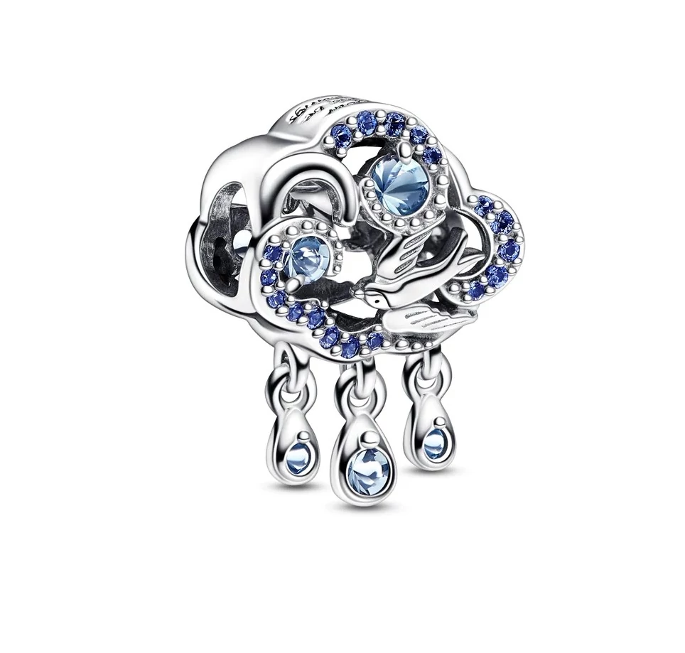 Pandora szikrázó felhő és fecske charm - 792569C01