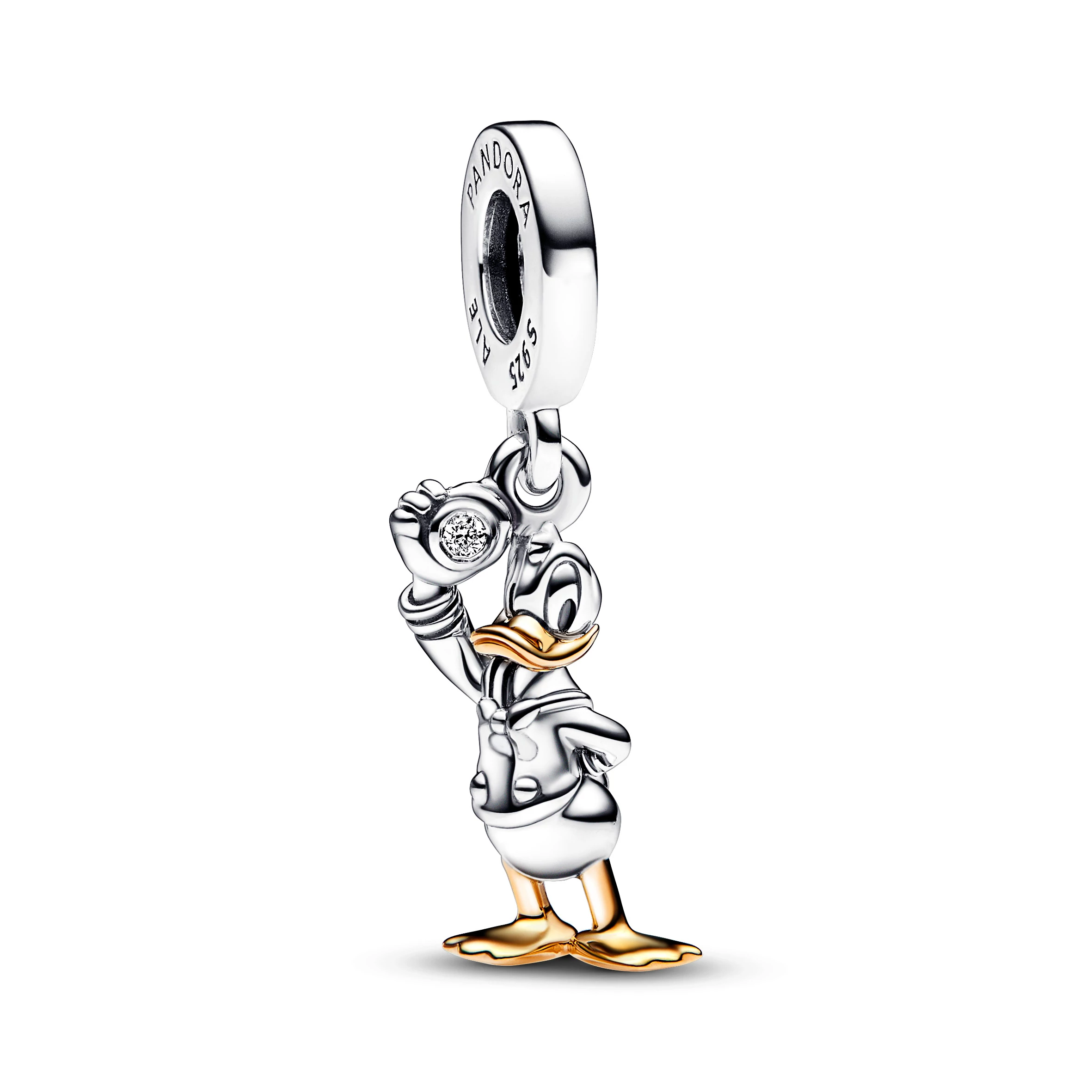 Pandora Disney 100. évfordulós Donald kacsa függő charm 0.009 karátos szintetikus gyémánttal - 792683C01