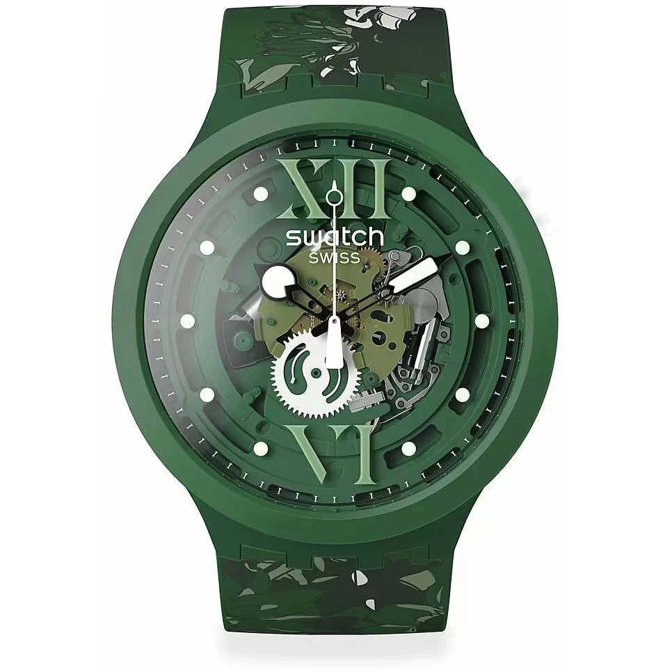 Swatch Camoflower Green unisex óra - SB05G104