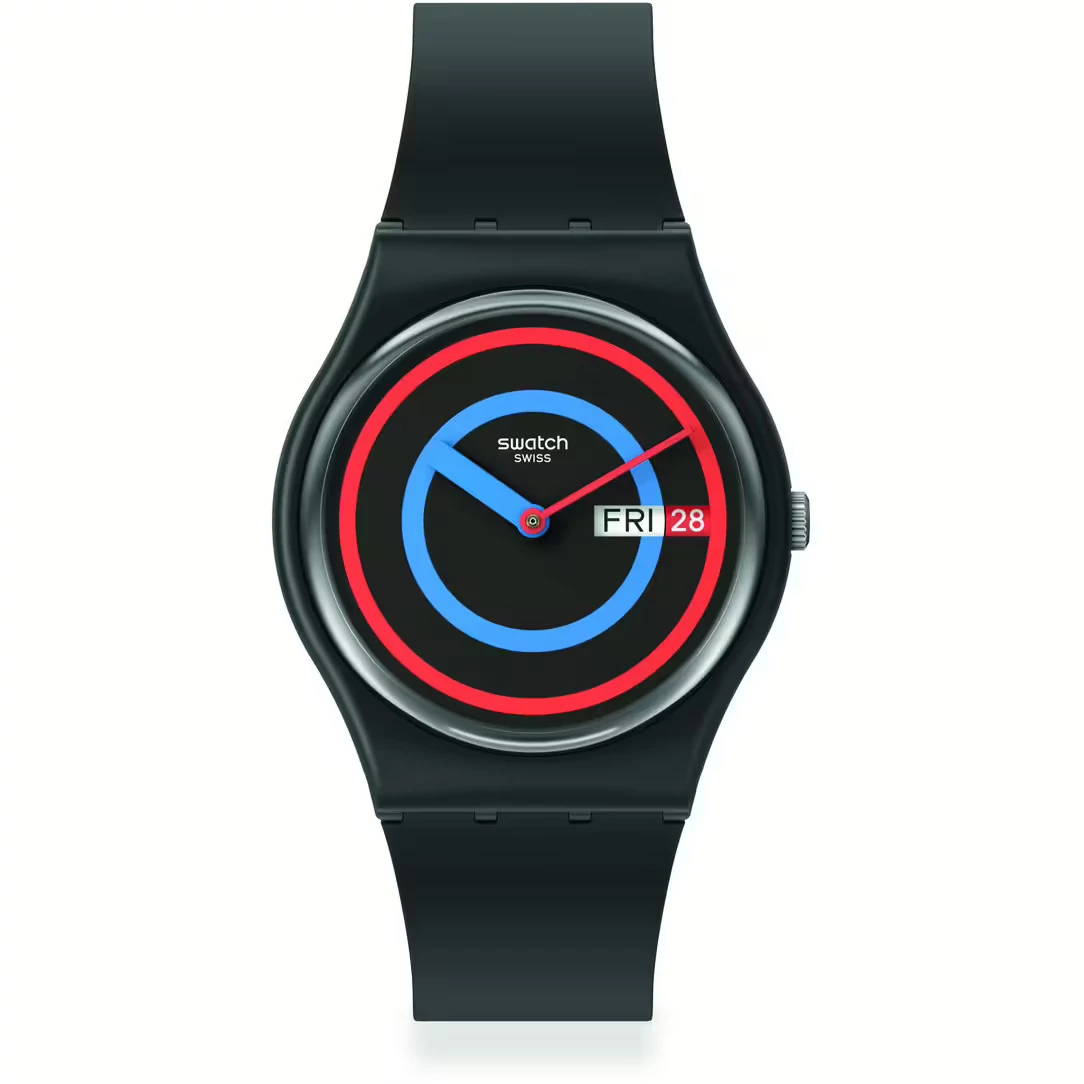 Swatch Circling Black unisex óra - SO28B706