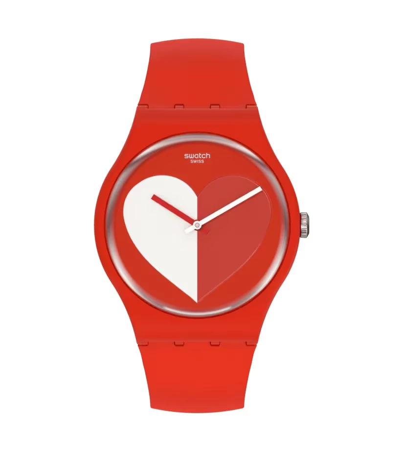 Swatch Half White Valentin nap unisex óra - SO29Z112