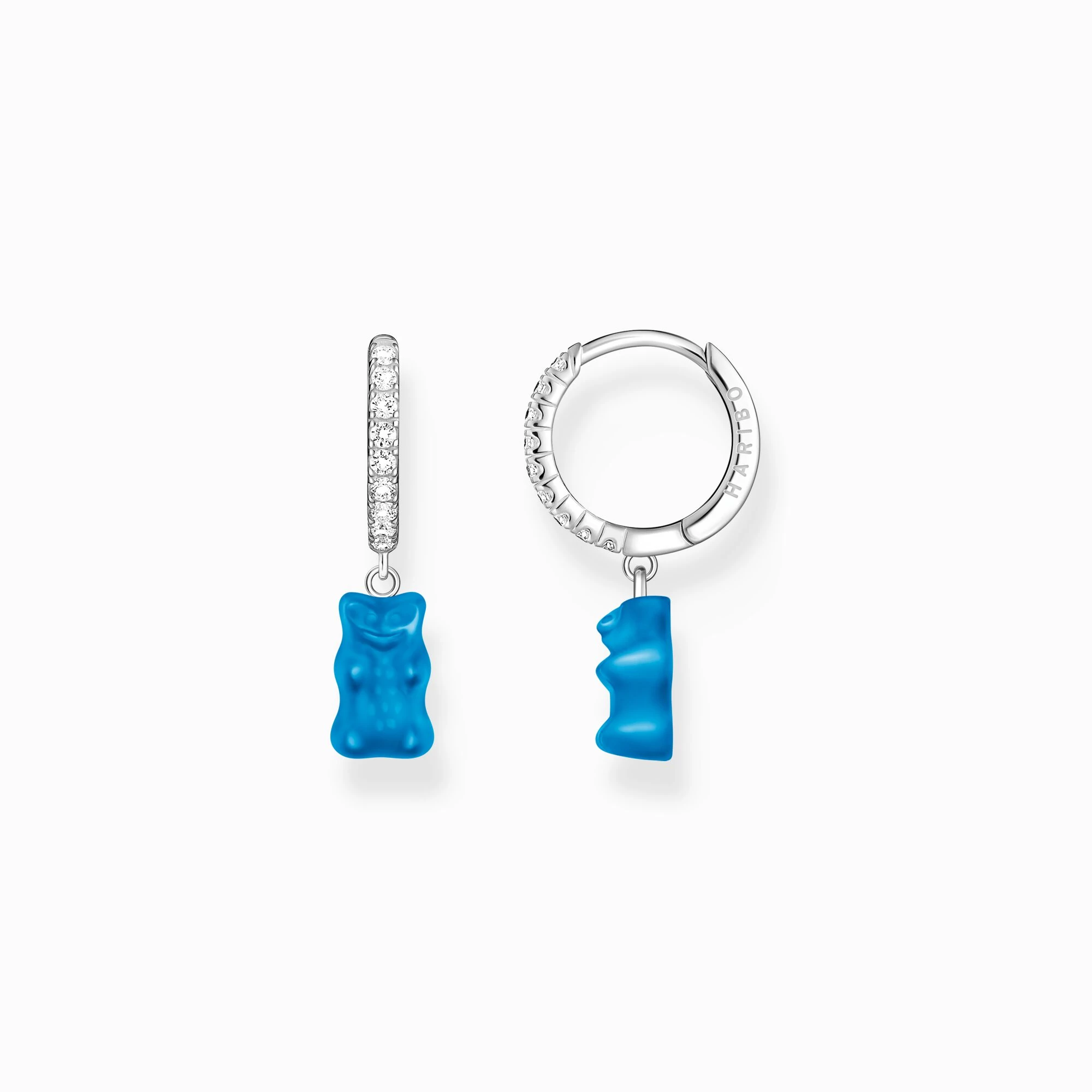 Thomas Sabo x Haribo fél pár kék gumimaci kristályüveg karika fülbevaló - CR726-052-1