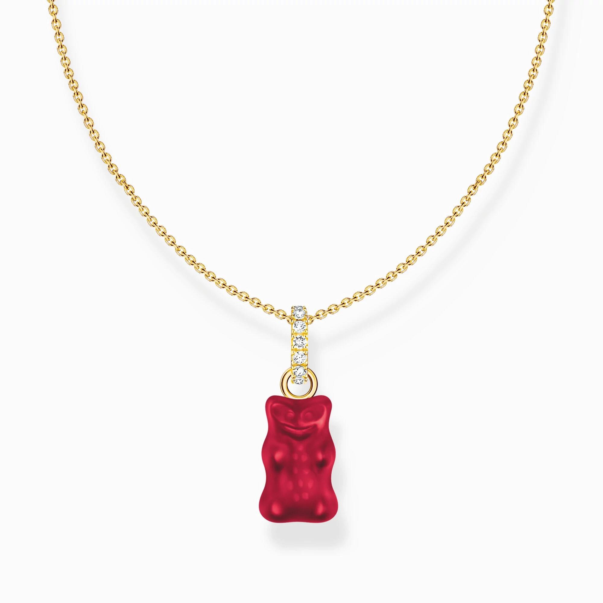 Thomas Sabo x Haribo piros gumimaci kristályüveg nyaklánc 45 cm - KE2209-414-10-L45