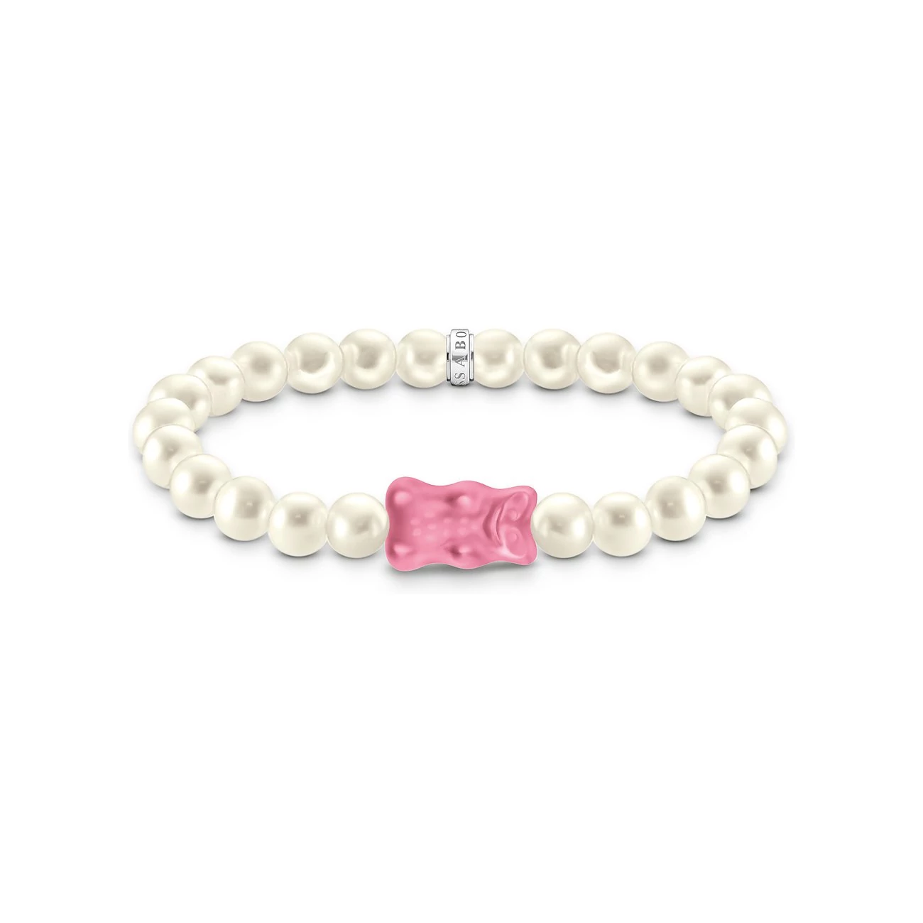 Thomas Sabo x Haribo rózsaszín gumimaci gyöngy karkötő 17 cm - A2154-082-9-L17
