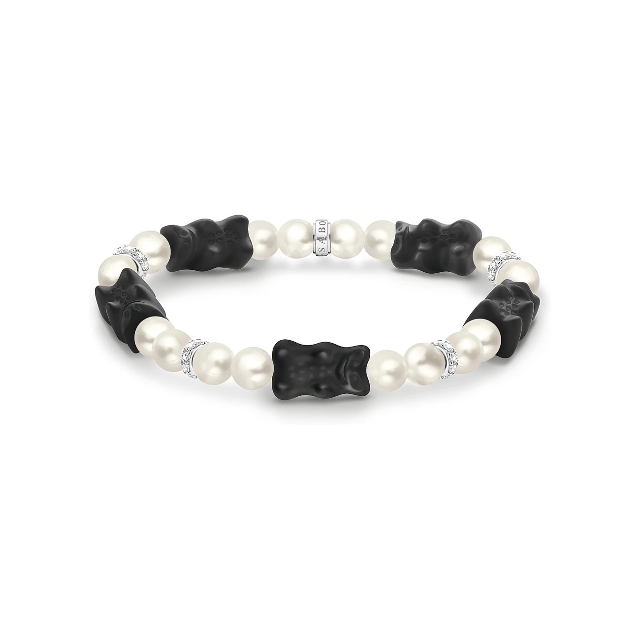 Thomas Sabo x Haribo fekete gumimaci gyöngy karkötő 19 cm - A2170-052-11-L19