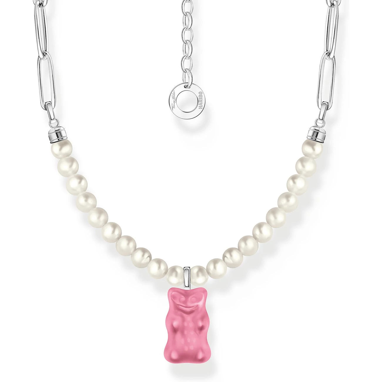 Thomas Sabo x Haribo rózsaszín gumimaci gyöngy nyaklánc 45 cm - KE2207-082-9-L45