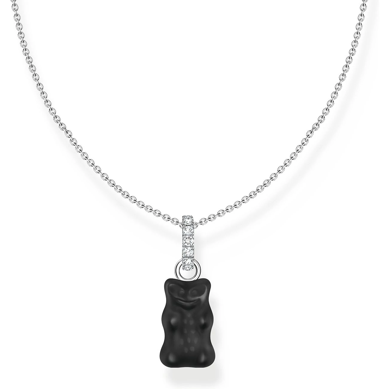 Thomas Sabo x Haribo fekete gumimaci kristályüveg nyaklánc 45 cm - KE2209-052-11-L45