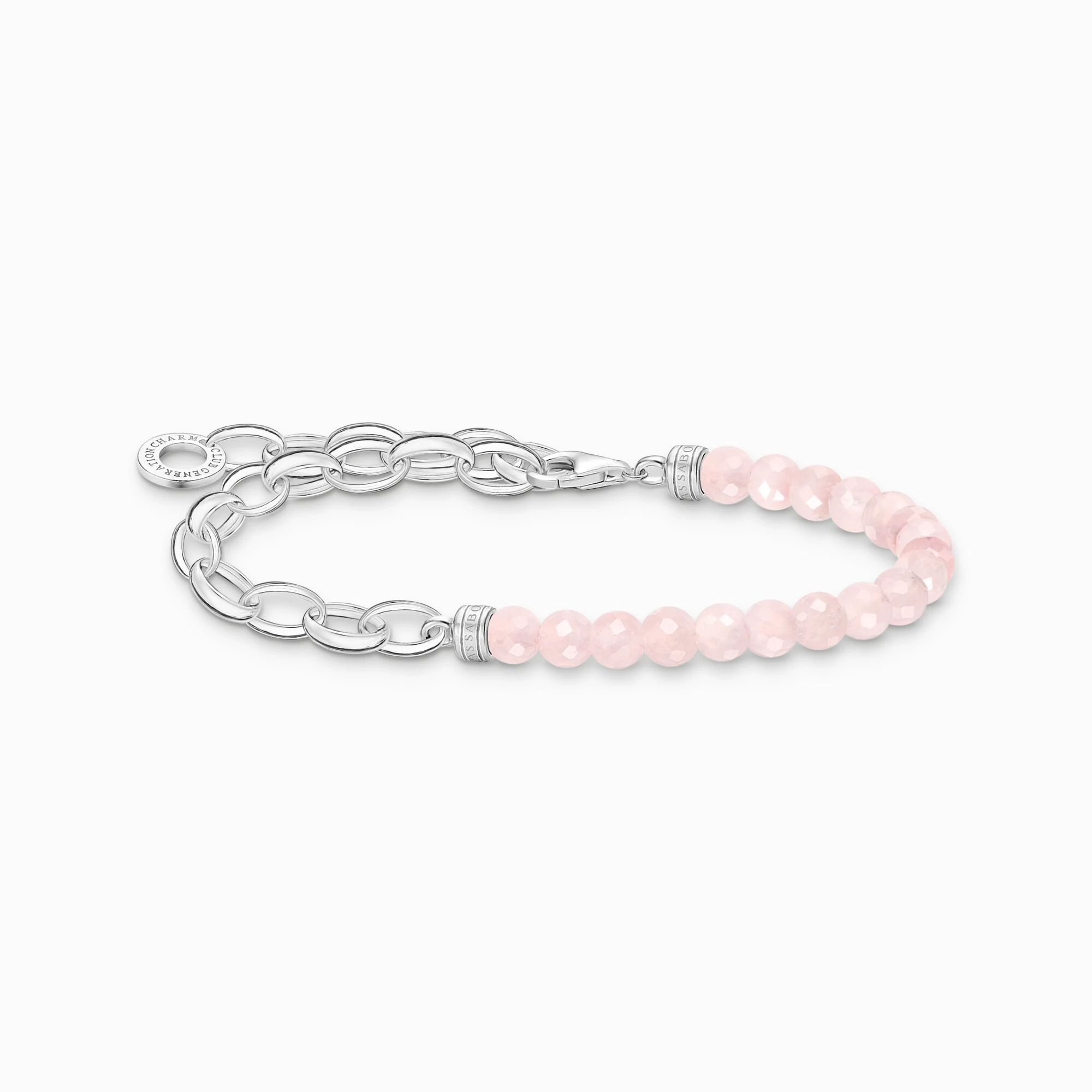 Thomas Sabo Charming Collection rózsakvarc gyöngyökkel karkötő 17 cm - A2098-034-9-L17