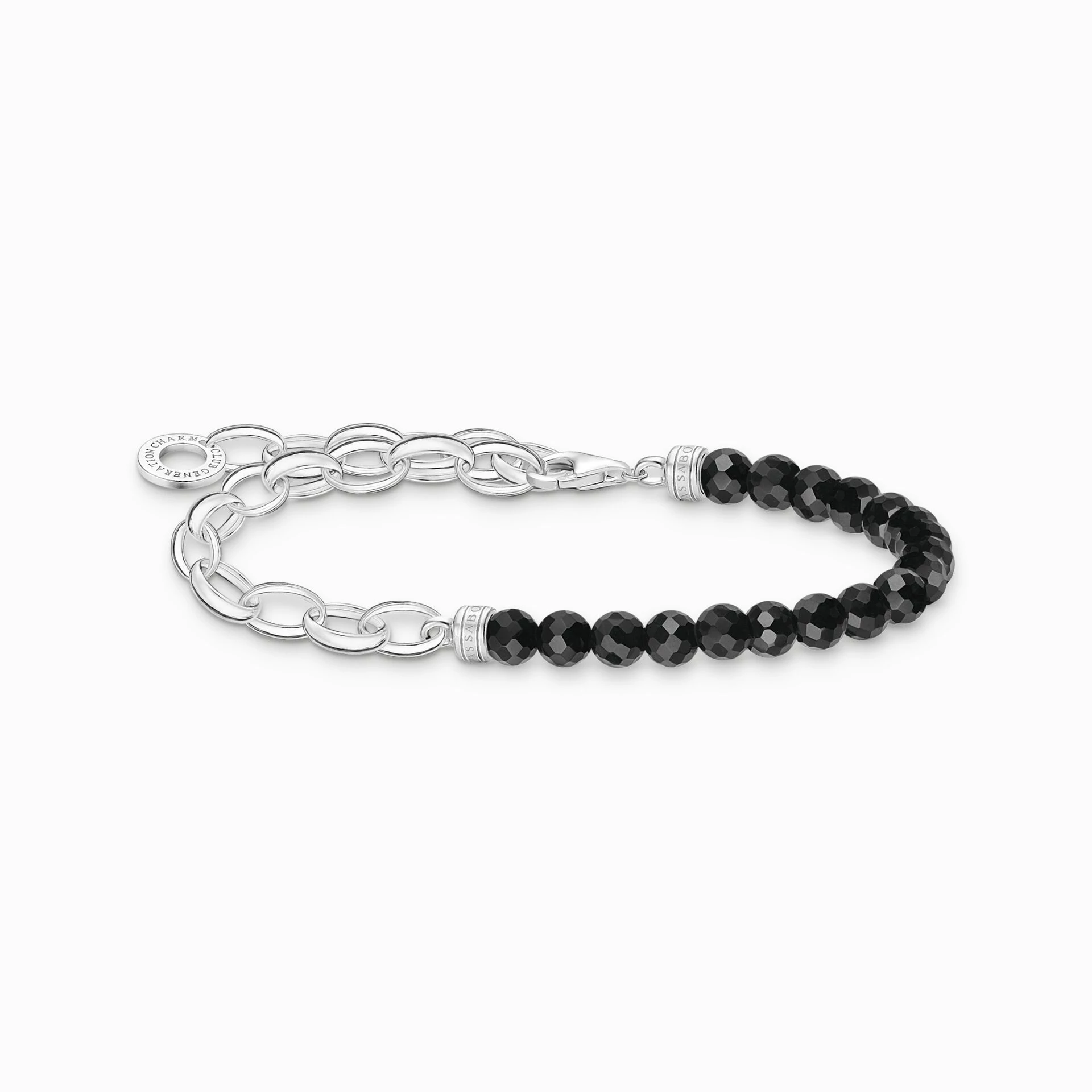 Thomas Sabo Charming Collection fekete ónix gyöngyökkel karkötő 17 cm - A2098-130-11-L17