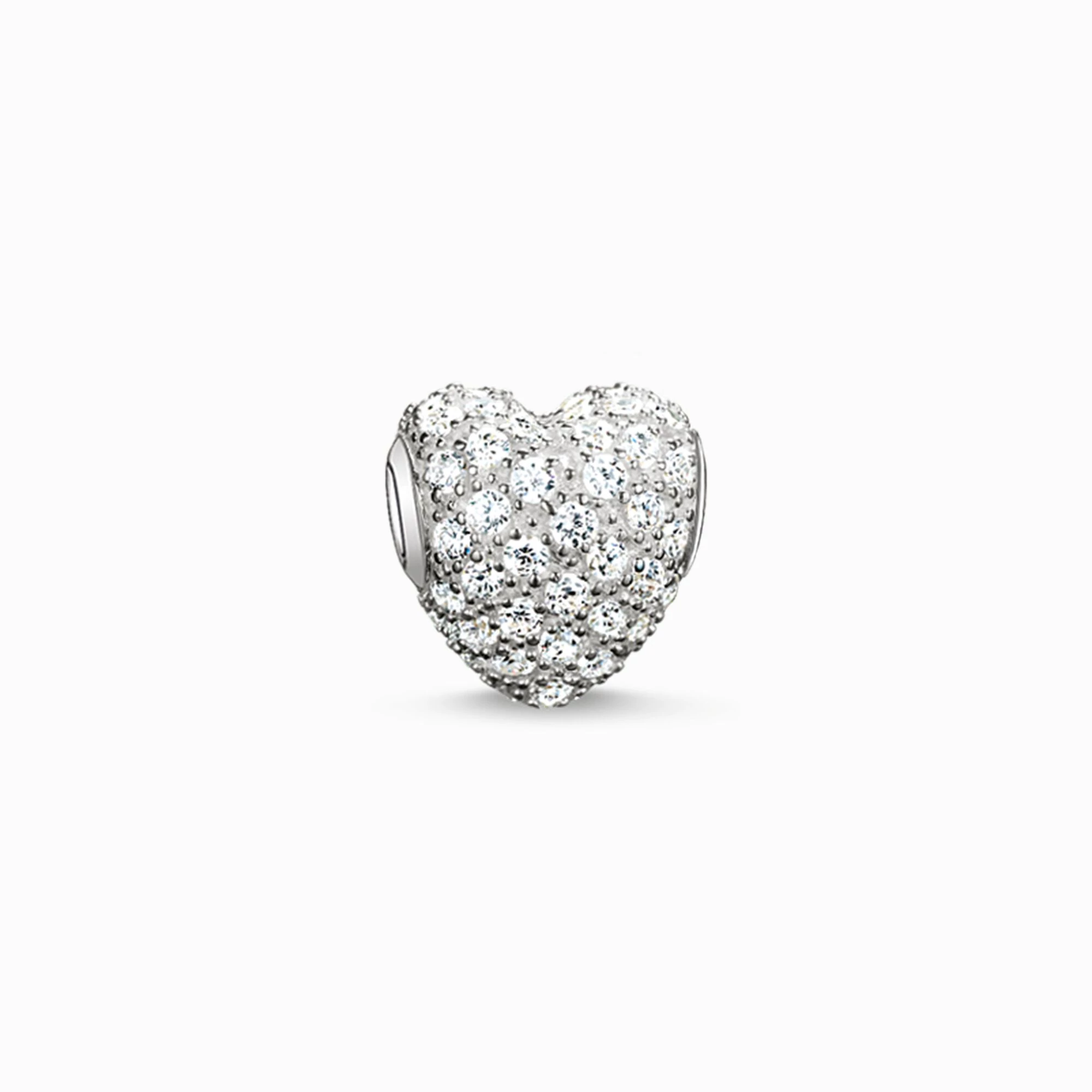 Thomas Sabo Karma Beads Fehér pavé szív  gyöngy - K0081-051-14