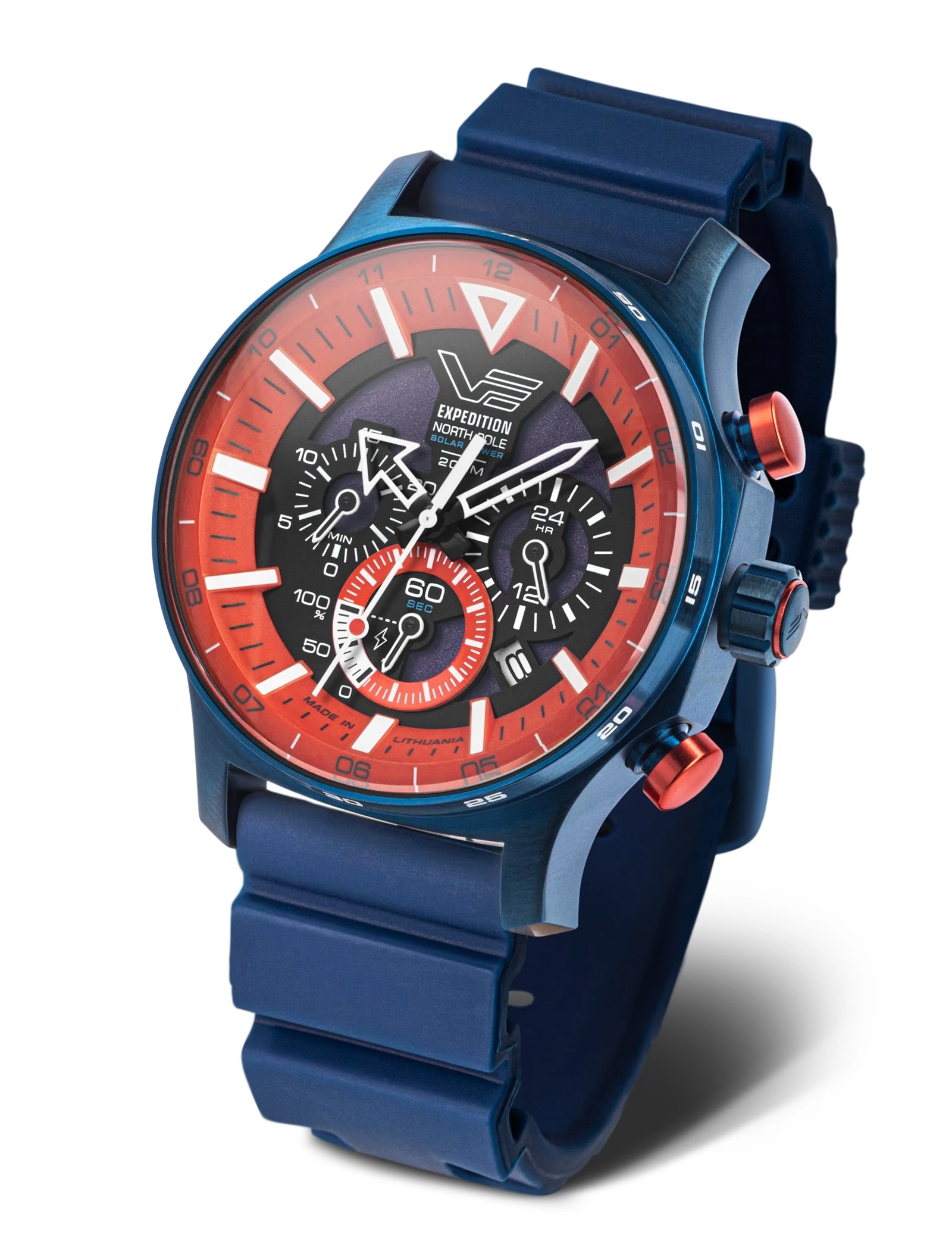 Vostok Europe Expedition “Polar Sunrise” – Solar Power Chronograph férfi óra - 595D734-SBLU