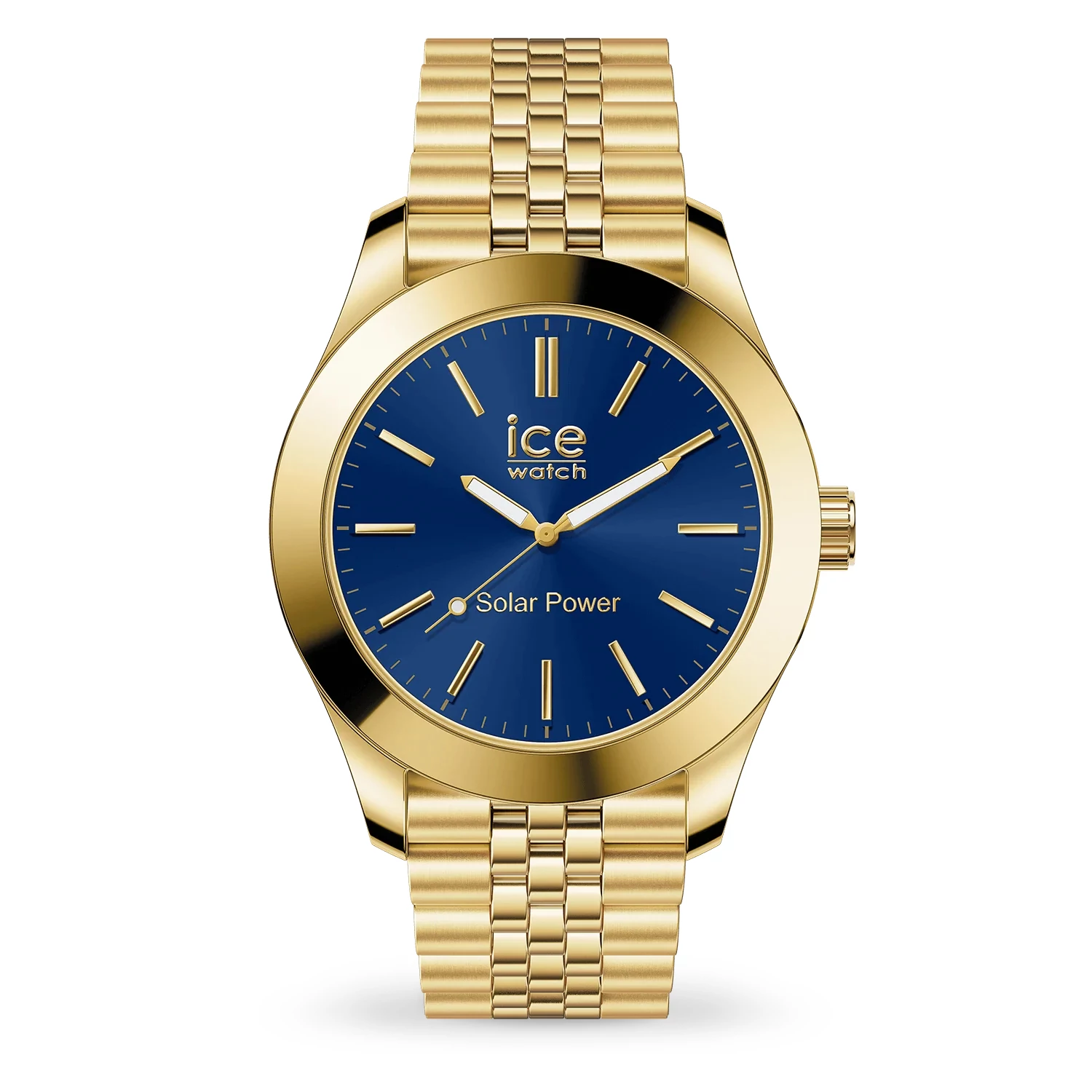 Ice-Watch Ice Steel Solar Power Gold Blue Medium unisex óra - 023798